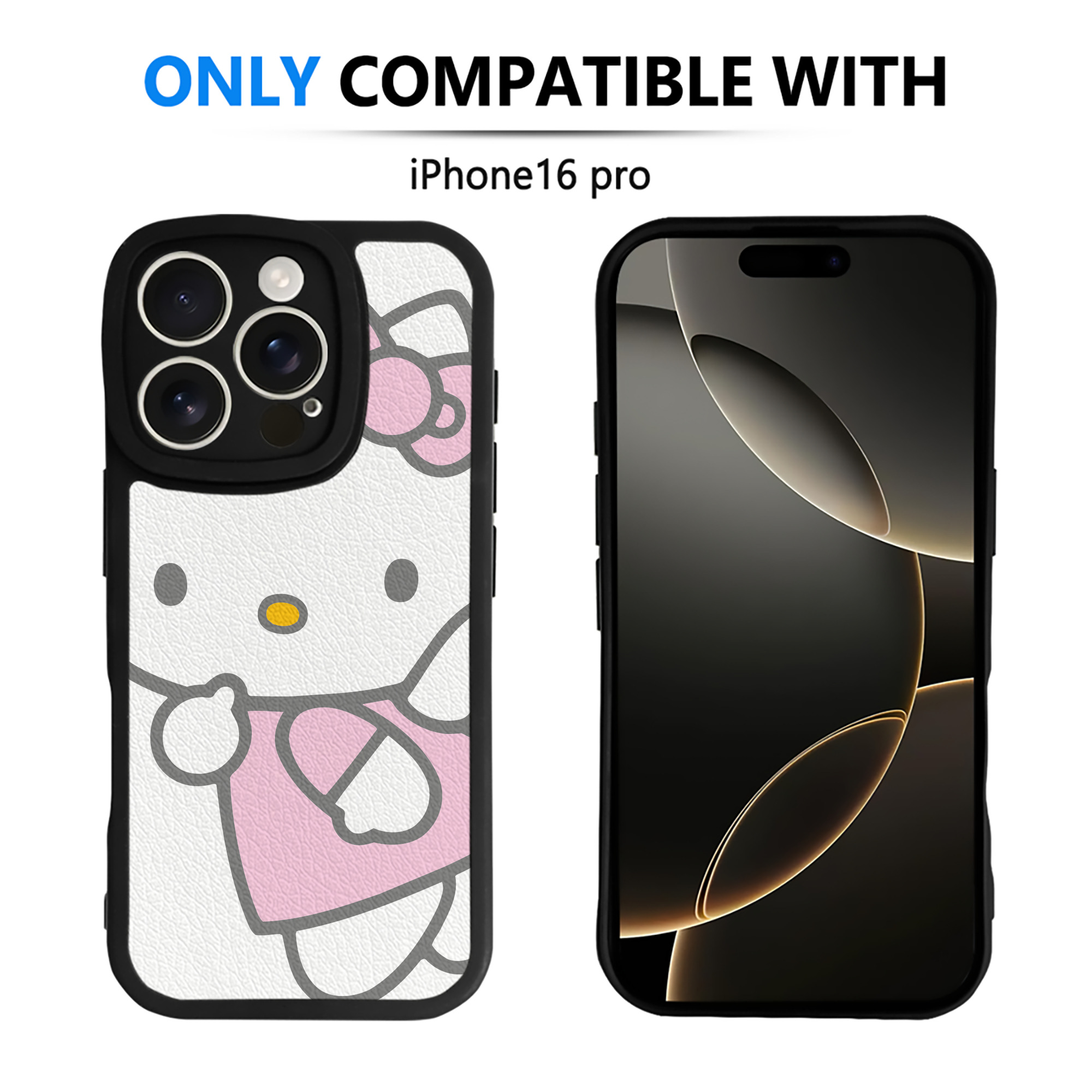 （画像用） Hello Kitty ハローキティ 【iPhone 16シリーズ対応】シリコンスマホケース（レザー調） 材質：シリコン